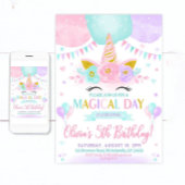 Unicorn Birthday Invitation, Unicorn Invitation Kaart