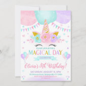 Unicorn Birthday Invitation, Unicorn Invitation Kaart (Voorkant)