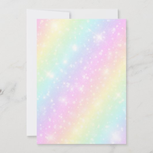 Unicorn Birthday Invitation, Unicorn Party Invite Kaart (Achterkant)