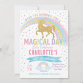 Unicorn Birthday Invitation, Unicorn Party Invite Kaart (Voorkant)