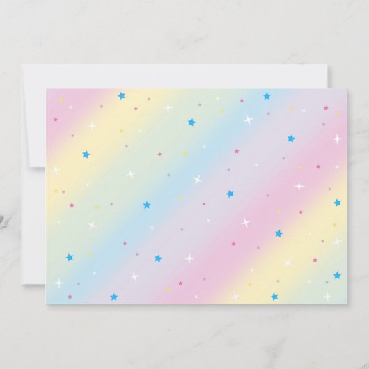 Unicorn Birthday Invitation, Unicorn Party Invite Kaart (Achterkant)