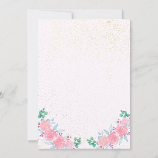 Unicorn Birthday Invitation, Unicorn Party Invite Kaart (Achterkant)