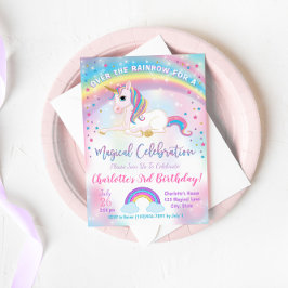 Unicorn Birthday Invitation, Unicorn Party Invite Kaart