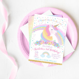 Unicorn Birthday Invitation, Unicorn Party Invite Kaart