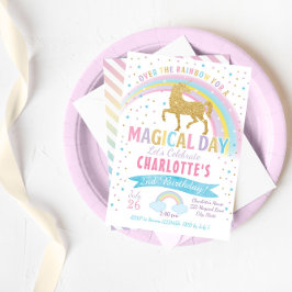 Unicorn Birthday Invitation, Unicorn Party Invite Kaart