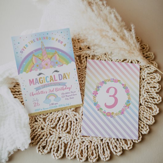 Unicorn Birthday Invitation, Unicorn Party Invite Kaart