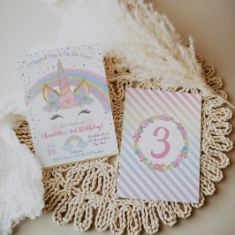 Unicorn Birthday Invitation, Unicorn Party Invite Kaart