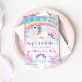 Unicorn Birthday Invitation, Unicorn Party Invite Kaart