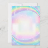 Unicorn Birthday Invitation, Unicorn Party Invite Kaart (Achterkant)