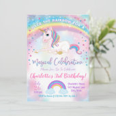 Unicorn Birthday Invitation, Unicorn Party Invite Kaart (Staand voorkant)
