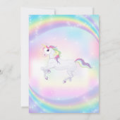 Unicorn Birthday Invitation, Unicorn Party Invite Kaart (Achterkant)