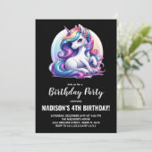 Unicorn Birthday Invitations Kaart (Staand voorkant)