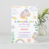 Unicorn Birthday Invitations Kaart (Staand voorkant)