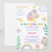 Unicorn Birthday Invitations Kaart (Voorkant / Achterkant)
