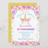 Unicorn Birthday Invitations Kaart (Voorkant / Achterkant)
