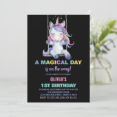 Unicorn Birthday Invitations Kaart (Staand voorkant)