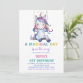 Unicorn Birthday Invitations Kaart (Staand voorkant)
