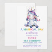 Unicorn Birthday Invitations Kaart (Voorkant / Achterkant)