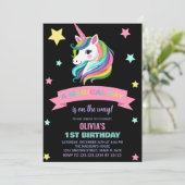 Unicorn Birthday Invitations Kaart (Staand voorkant)