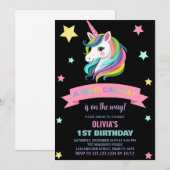 Unicorn Birthday Invitations Kaart (Voorkant / Achterkant)