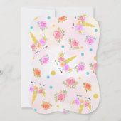 Unicorn Birthday Invitations Kaart (Achterkant)