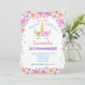Unicorn Birthday Invitations Kaart (Staand voorkant)