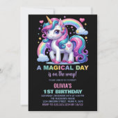Unicorn Birthday Invitations Kaart (Voorkant)