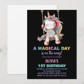 Unicorn Birthday Invitations Kaart (Voorkant / Achterkant)