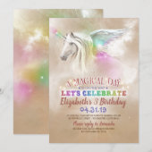 Unicorn Birthday Invitations Kaart (Voorkant / Achterkant)