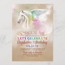 Unicorn Birthday Invitations