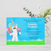 Unicorn Birthday Invitations Kaart (Staand voorkant)