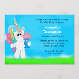 Unicorn Birthday Invitations Kaart