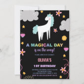 Unicorn Birthday Invitations Kaart (Voorkant)