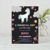 Unicorn Birthday Invitations Kaart (Staand voorkant)