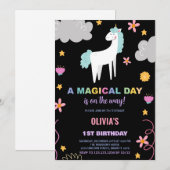 Unicorn Birthday Invitations Kaart (Voorkant / Achterkant)