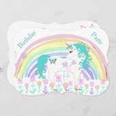 Unicorn Birthday Invitations Kaart (Voorkant / Achterkant)