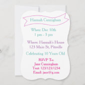 Unicorn Birthday Invitations Kaart (Achterkant)