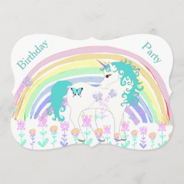 Unicorn Birthday Invitations Kaart