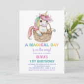 Unicorn Birthday Invitations Kaart (Staand voorkant)