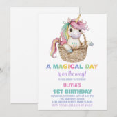 Unicorn Birthday Invitations Kaart (Voorkant / Achterkant)