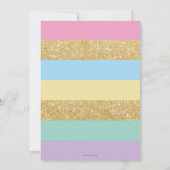 Unicorn Birthday Invitations Rainbow Girl Kaart (Achterkant)