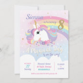 Unicorn Birthday Invitations Rainbow Girl Kaart (Voorkant)
