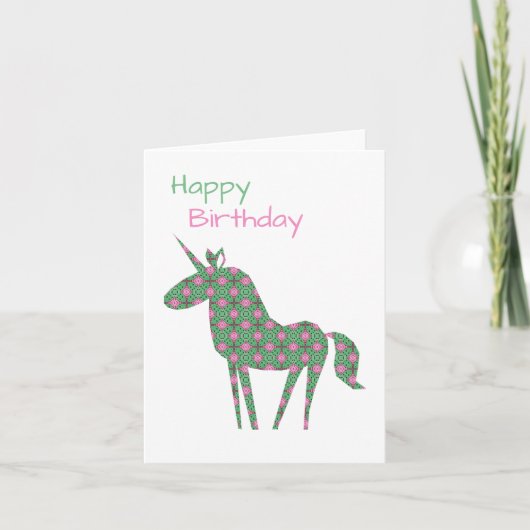 Unicorn Birthday Kaart (Voorkant)