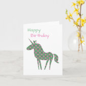 Unicorn Birthday Kaart (Gele Bloem)