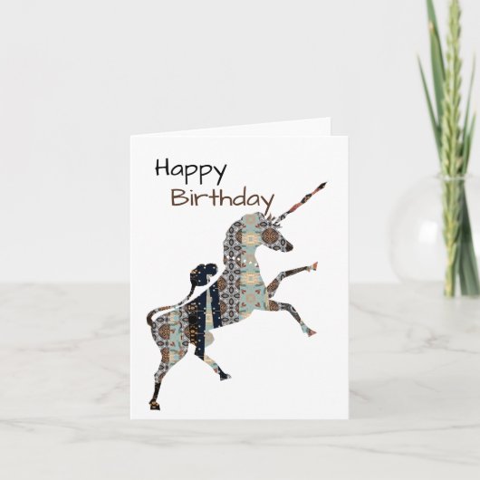 Unicorn Birthday Kaart (Voorkant)