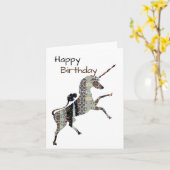 Unicorn Birthday Kaart (Gele Bloem)