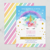 Unicorn Birthday Kaart (Voorkant / Achterkant)