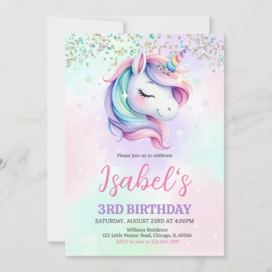 Unicorn Birthday Kaart (Voorkant)