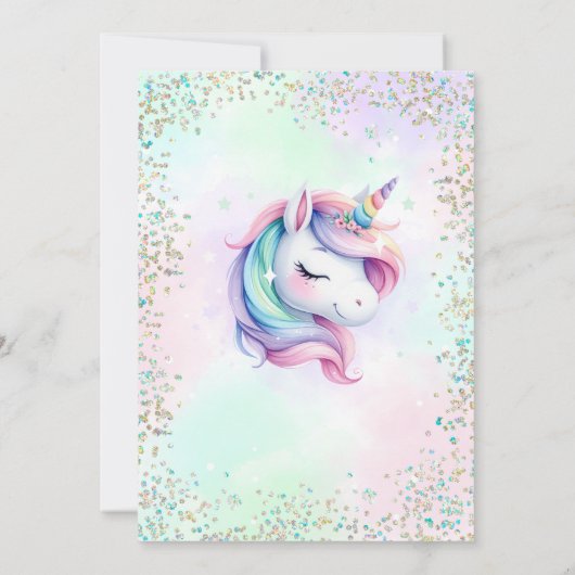 Unicorn Birthday Kaart (Achterkant)