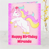 Unicorn Birthday Kaart (Gele Bloem)